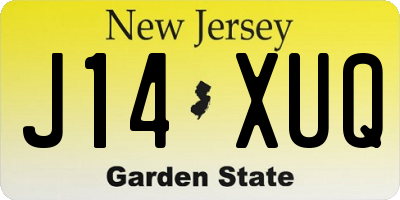 NJ license plate J14XUQ