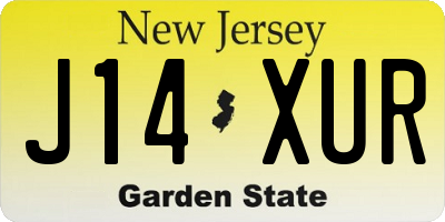 NJ license plate J14XUR