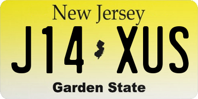 NJ license plate J14XUS