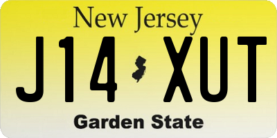 NJ license plate J14XUT