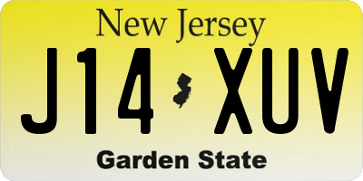 NJ license plate J14XUV