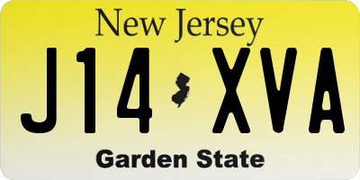 NJ license plate J14XVA