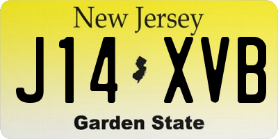 NJ license plate J14XVB