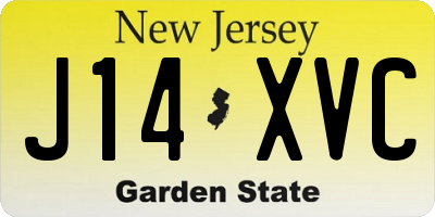 NJ license plate J14XVC