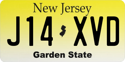 NJ license plate J14XVD