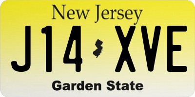 NJ license plate J14XVE