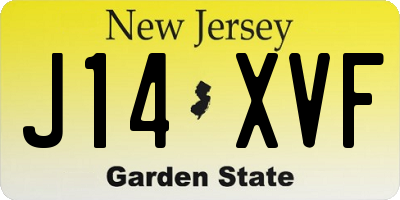 NJ license plate J14XVF