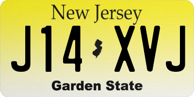 NJ license plate J14XVJ