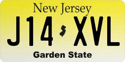 NJ license plate J14XVL