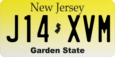 NJ license plate J14XVM