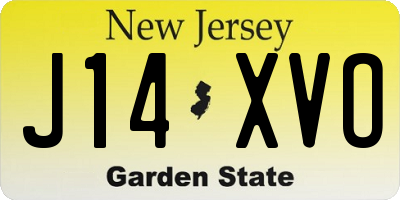 NJ license plate J14XVO