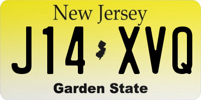 NJ license plate J14XVQ