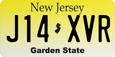 NJ license plate J14XVR