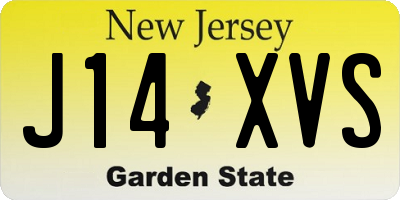 NJ license plate J14XVS