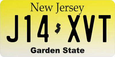 NJ license plate J14XVT