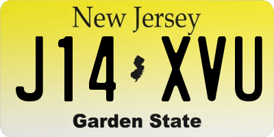 NJ license plate J14XVU