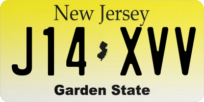 NJ license plate J14XVV
