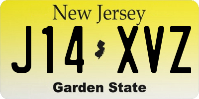 NJ license plate J14XVZ
