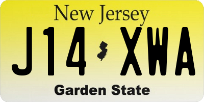 NJ license plate J14XWA