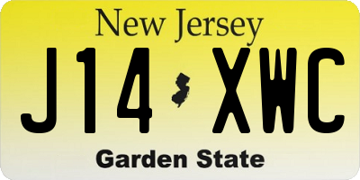 NJ license plate J14XWC