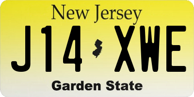 NJ license plate J14XWE