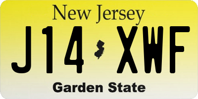 NJ license plate J14XWF