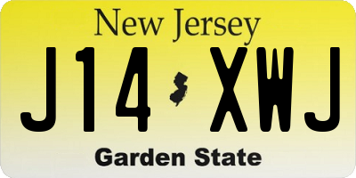 NJ license plate J14XWJ