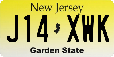 NJ license plate J14XWK
