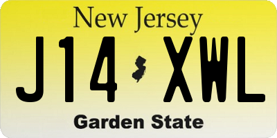 NJ license plate J14XWL