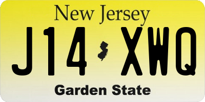 NJ license plate J14XWQ