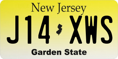 NJ license plate J14XWS