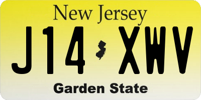 NJ license plate J14XWV