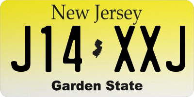 NJ license plate J14XXJ