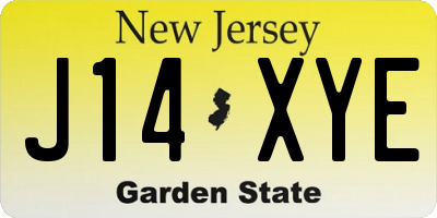NJ license plate J14XYE