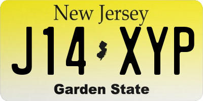 NJ license plate J14XYP