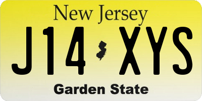 NJ license plate J14XYS