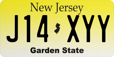 NJ license plate J14XYY