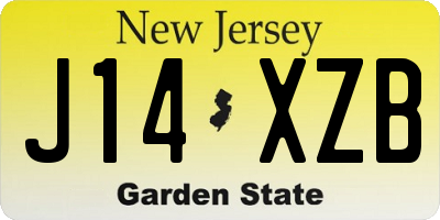 NJ license plate J14XZB