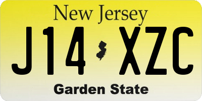NJ license plate J14XZC