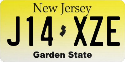 NJ license plate J14XZE