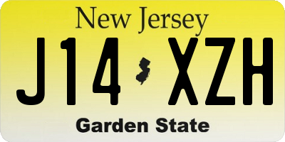NJ license plate J14XZH