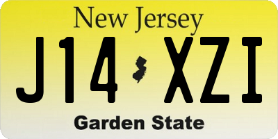 NJ license plate J14XZI