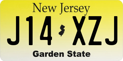 NJ license plate J14XZJ