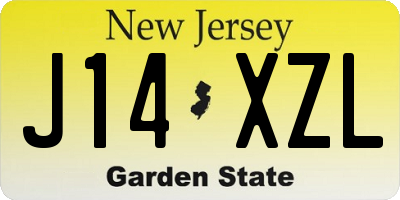 NJ license plate J14XZL