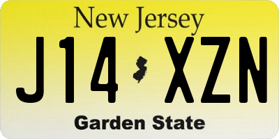 NJ license plate J14XZN