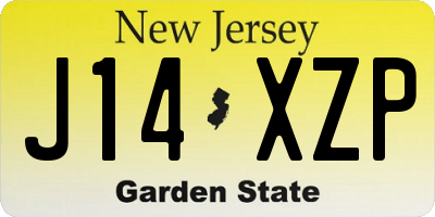 NJ license plate J14XZP