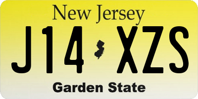 NJ license plate J14XZS