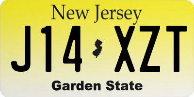 NJ license plate J14XZT