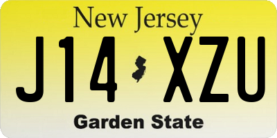 NJ license plate J14XZU
