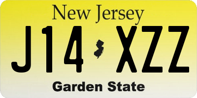 NJ license plate J14XZZ